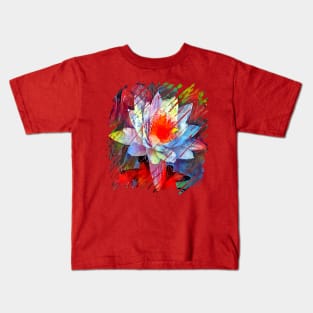 Water Lily. Colorful Grunge Collection Kids T-Shirt